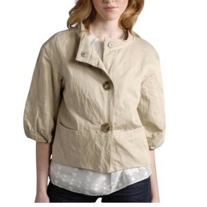 Vince Balloon Sleeves Tan Cropped Jacket